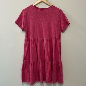 Old Navy ✨ Magenta Ruffle Tshirt Dress Sz M